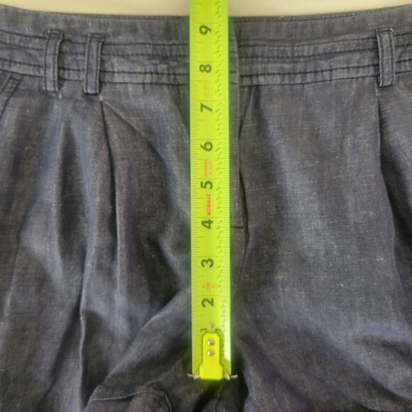 Express Design Studio Shorts Womens 4‎ Blue Cotton Linen Blend Mid Rise - Picture 4 of 13